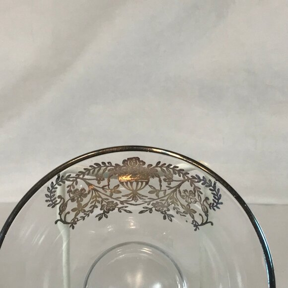 Vintage Silver Overlay Dish Glass Bowl - Picture 4 of 7